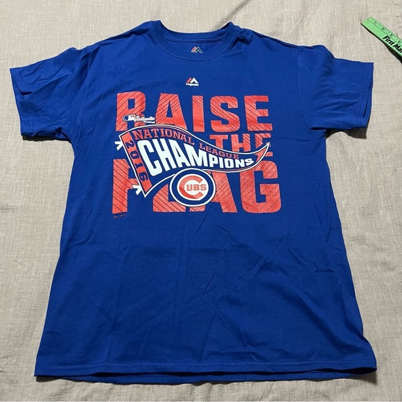 Chicago Cubs 2016 Majestic National League Champions Tee Size Medium Baseball - Picture 2 of 6
